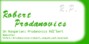 robert prodanovics business card